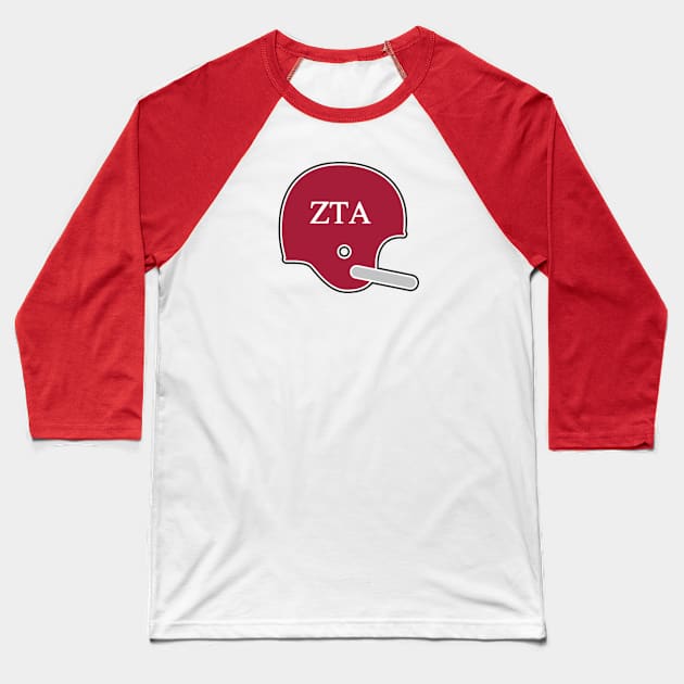 Alabama Zeta Tau Alpha Retro Helmet Baseball T-Shirt by Rad Love